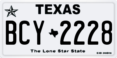 TX license plate BCY2228