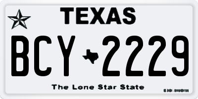 TX license plate BCY2229