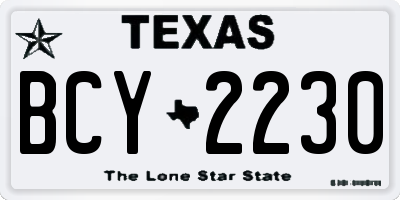 TX license plate BCY2230