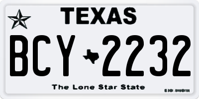 TX license plate BCY2232