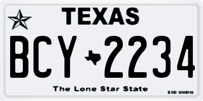 TX license plate BCY2234