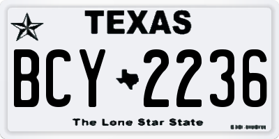 TX license plate BCY2236