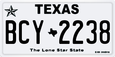 TX license plate BCY2238