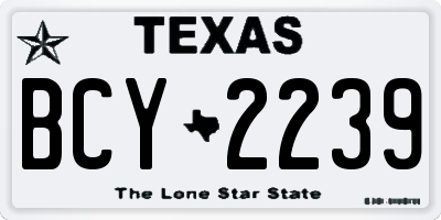 TX license plate BCY2239