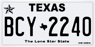TX license plate BCY2240