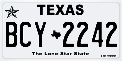 TX license plate BCY2242