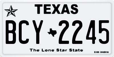 TX license plate BCY2245
