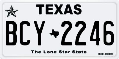 TX license plate BCY2246