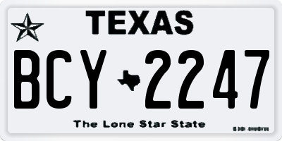 TX license plate BCY2247