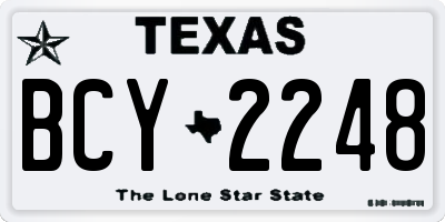 TX license plate BCY2248