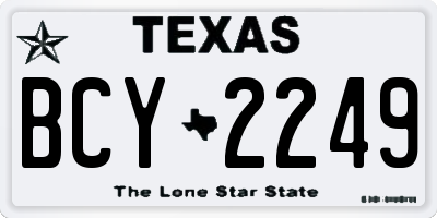 TX license plate BCY2249