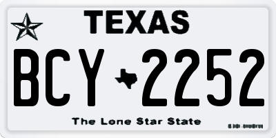 TX license plate BCY2252
