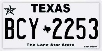 TX license plate BCY2253