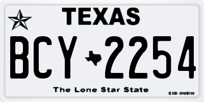 TX license plate BCY2254