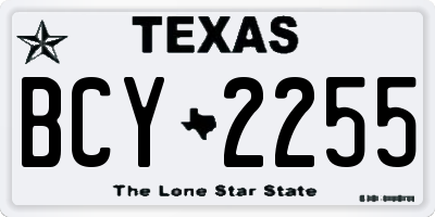 TX license plate BCY2255