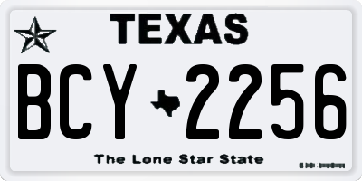 TX license plate BCY2256