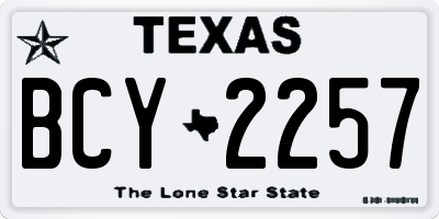 TX license plate BCY2257