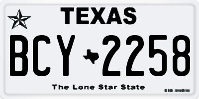 TX license plate BCY2258