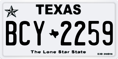 TX license plate BCY2259