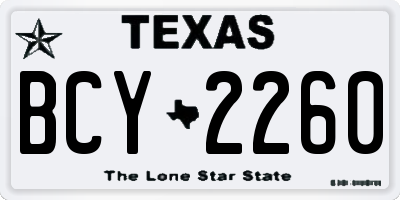 TX license plate BCY2260