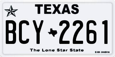 TX license plate BCY2261