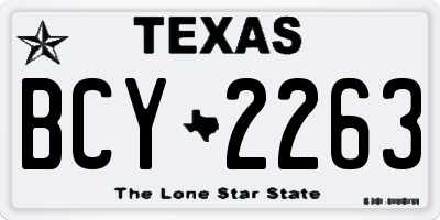 TX license plate BCY2263