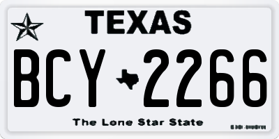 TX license plate BCY2266