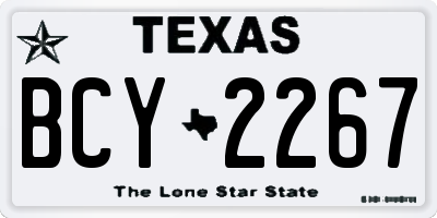 TX license plate BCY2267