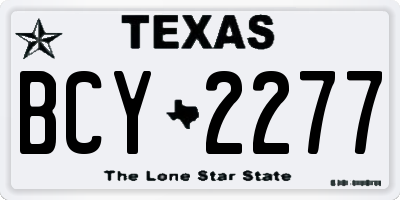 TX license plate BCY2277