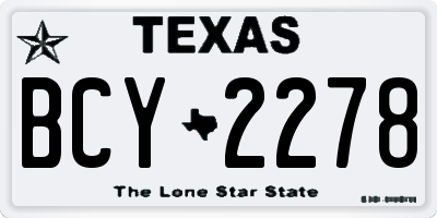 TX license plate BCY2278