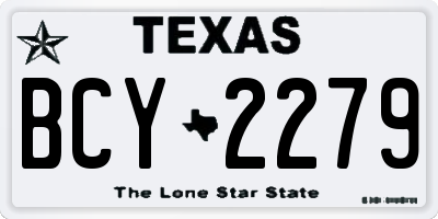 TX license plate BCY2279
