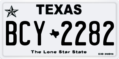 TX license plate BCY2282