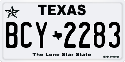 TX license plate BCY2283