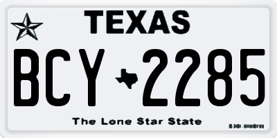 TX license plate BCY2285