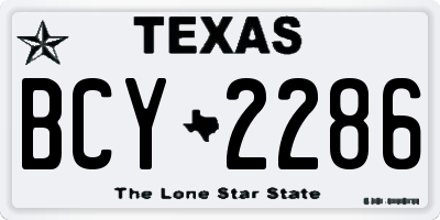 TX license plate BCY2286