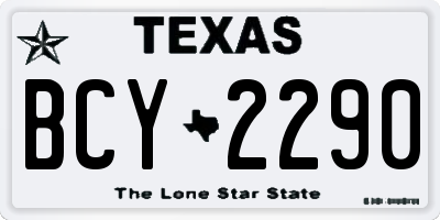 TX license plate BCY2290