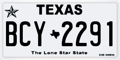TX license plate BCY2291