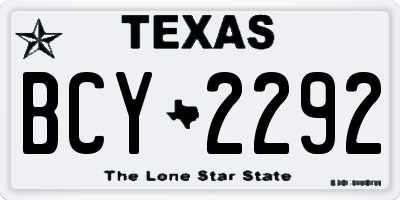 TX license plate BCY2292