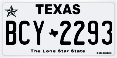 TX license plate BCY2293