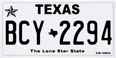 TX license plate BCY2294