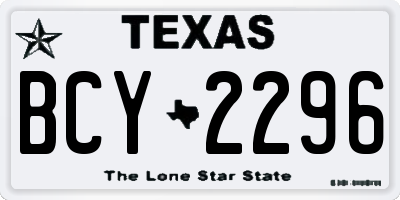 TX license plate BCY2296