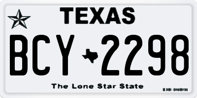 TX license plate BCY2298