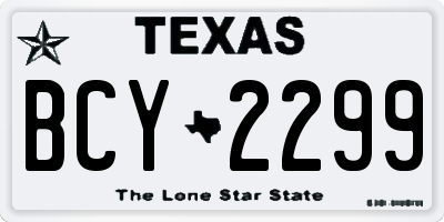 TX license plate BCY2299