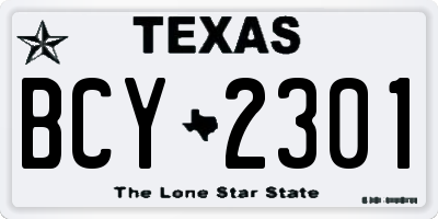 TX license plate BCY2301