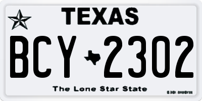 TX license plate BCY2302