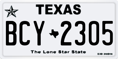 TX license plate BCY2305