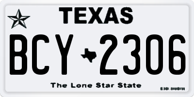 TX license plate BCY2306