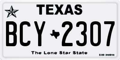TX license plate BCY2307