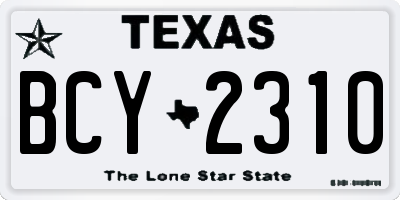 TX license plate BCY2310