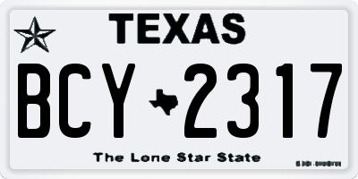 TX license plate BCY2317